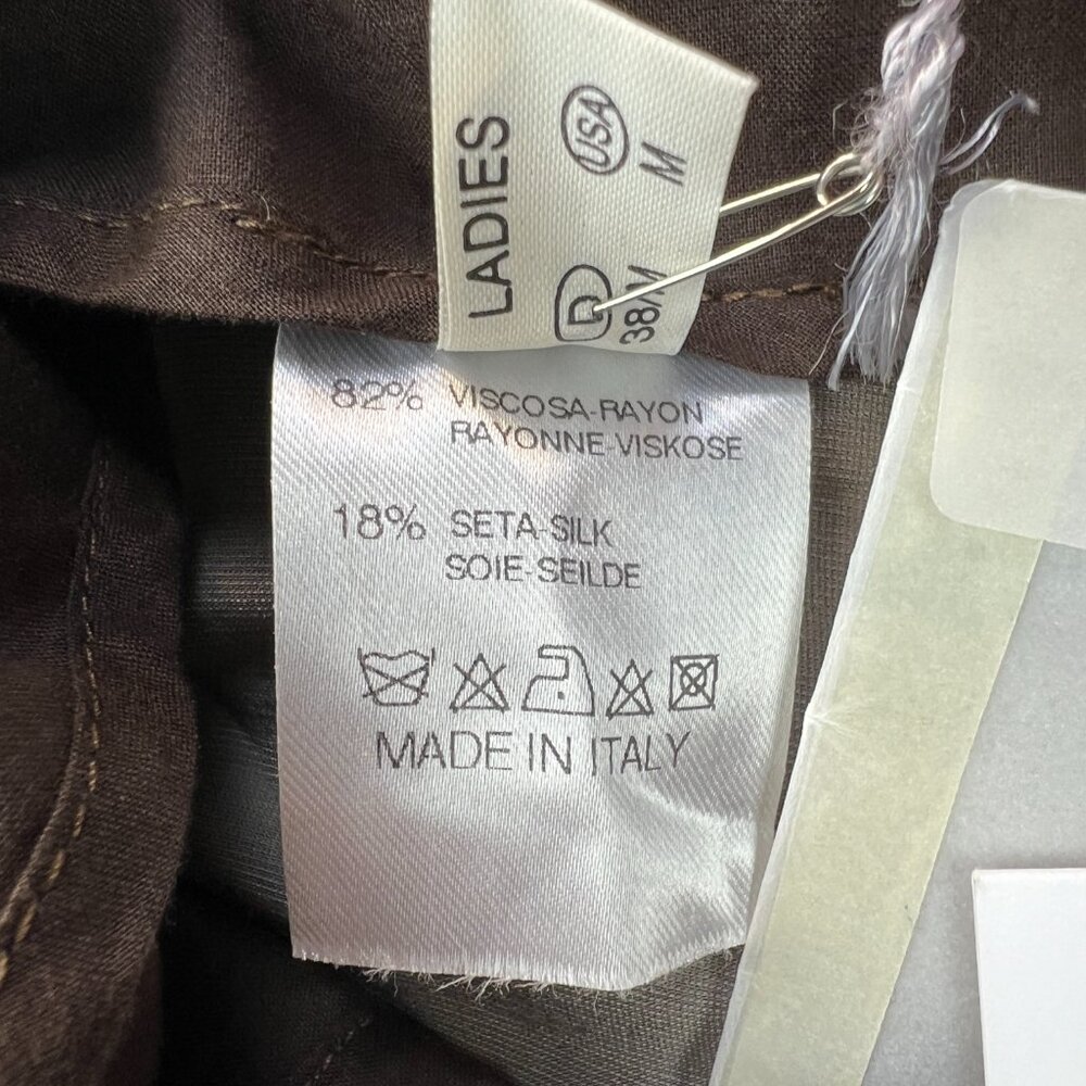 Fabiana Filippi Crushed Velvet Trouser Silk Blend Champagne Quiet Luxury Sz 44 - Picture 5 of 13